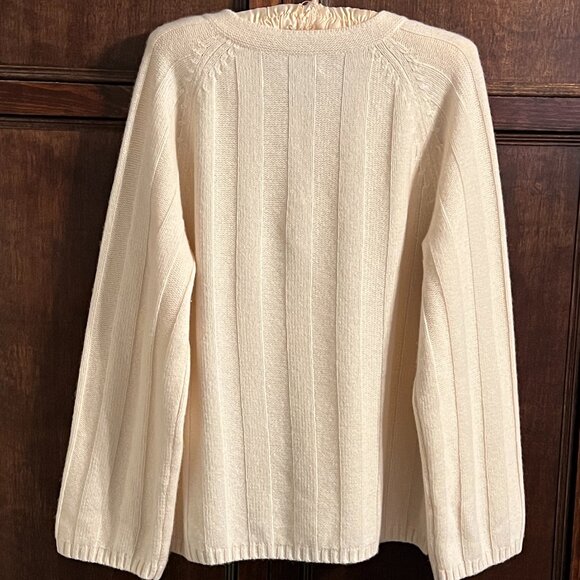 J CREW COLLECTION CASHMERE LACE UP POPOVER SIZE M - Picture 2 of 10